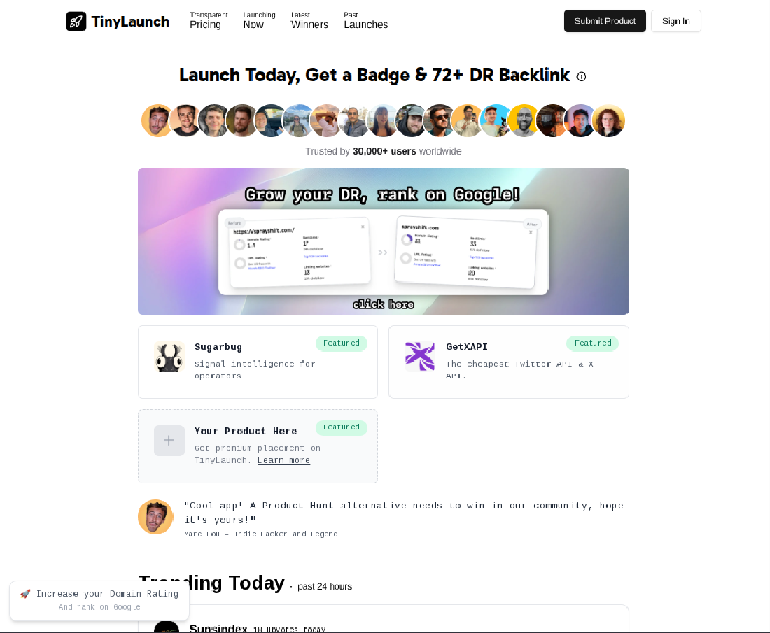 TinyLaunch screenshot 1